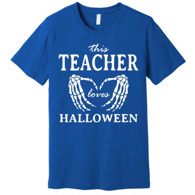 This Teacher Loves Halloween Teaching Scary Teach Spooky Gift Premium T-Shirt