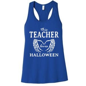 This Teacher Loves Halloween Teaching Scary Teach Spooky Gift Women's Racerback Tank