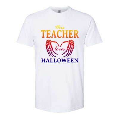 This Teacher Loves Halloween Teaching Scary Teach Spooky Great Gift Softstyle® CVC T-Shirt