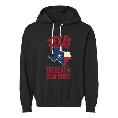 Texas The Lone Star State Gift Texas Map Cool Gift Garment-Dyed Fleece Hoodie