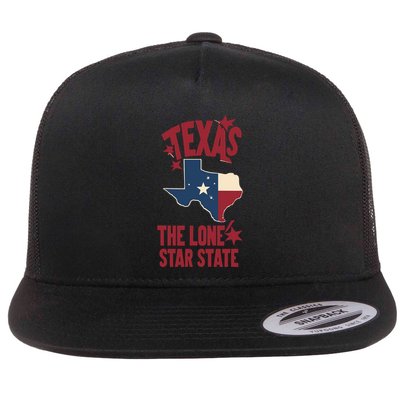 Texas The Lone Star State Gift Texas Map Cool Gift Flatbill Hat