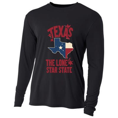 Texas The Lone Star State Gift Texas Map Cool Gift Cooling Performance Long Sleeve Crew