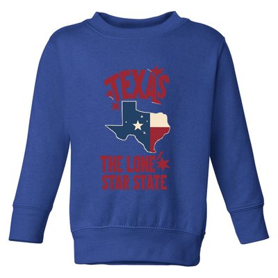 Texas The Lone Star State Gift Texas Map Cool Gift Toddler Sweatshirt
