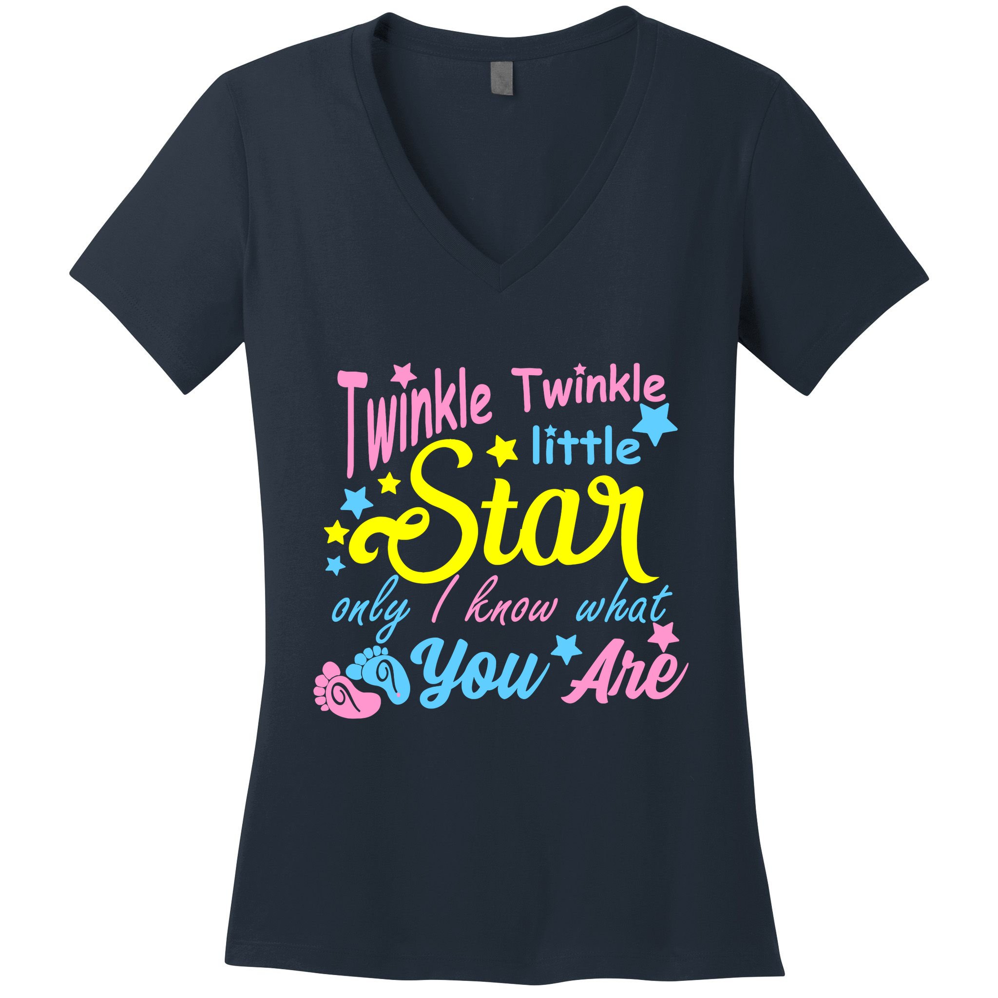 Twinkle Twinkle Little Star Only I Know What You Are Gender Women's V-Neck T-Shirt