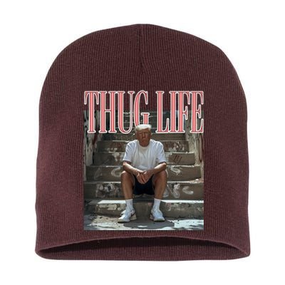 Trump Thug Life Pink Felon Conviction Short Acrylic Beanie