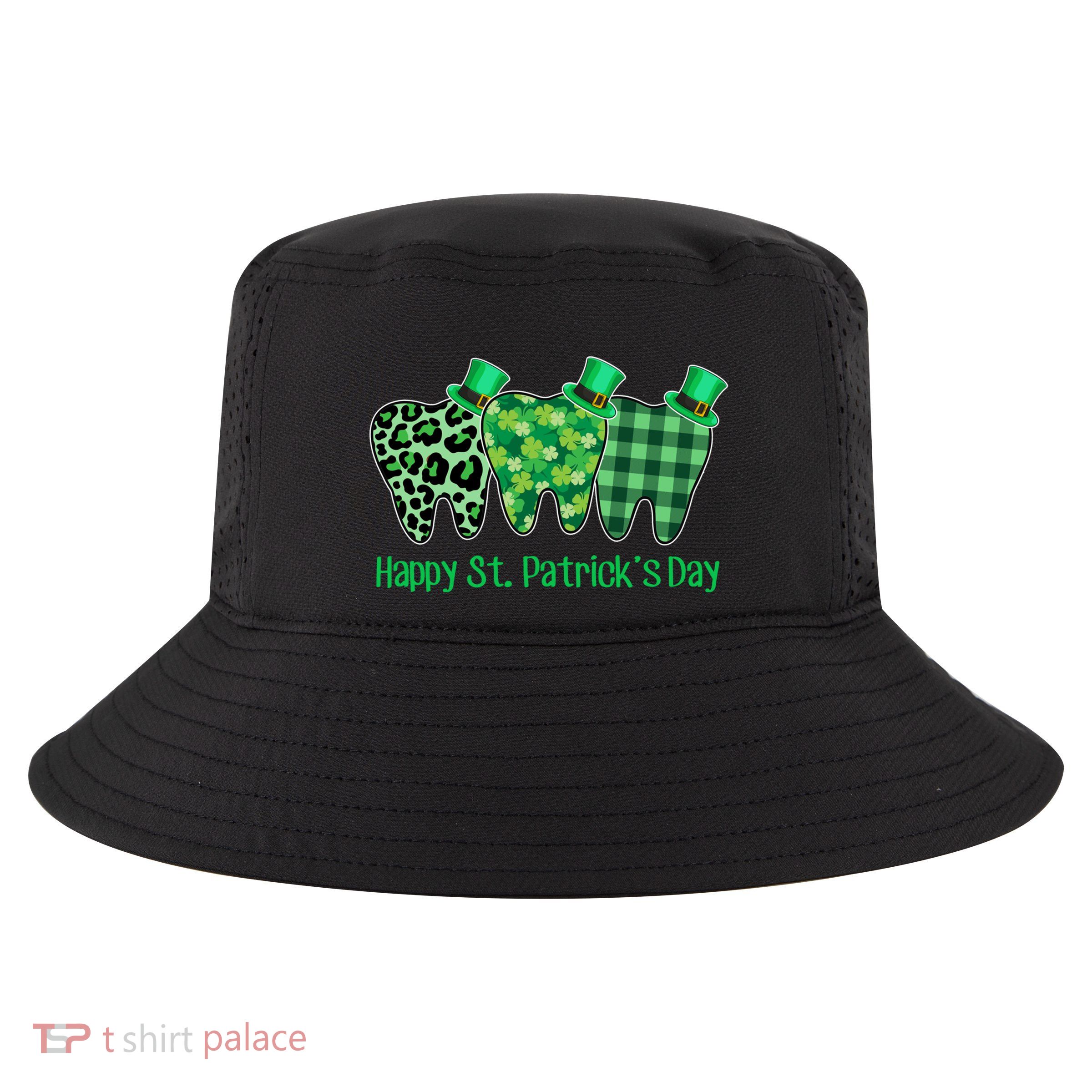 Three Tooth Leprechaun Hat Dentist Happy St Patrick's Day Gift Cool Comfort Performance Bucket Hat