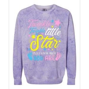 Twinkle Twinkle Little Star Funny Gender Keeper Reveal Party Colorblast Crewneck Sweatshirt