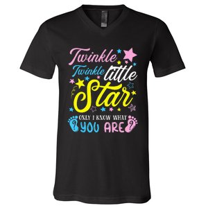 Twinkle Twinkle Little Star Funny Gender Keeper Reveal Party V-Neck T-Shirt