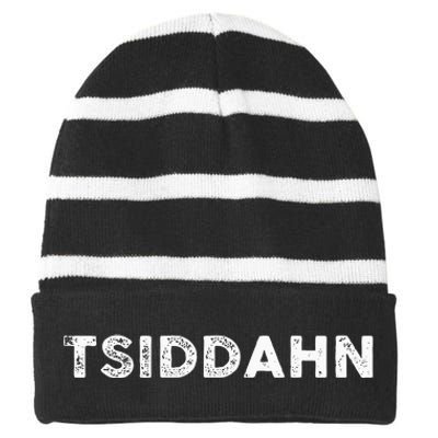 Tsiddahn Teacher Life Striped Beanie with Solid Band