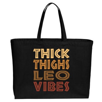 Thick Thighs Leo Vibes Melanin Black Women Horoscope Cotton Canvas Jumbo Tote