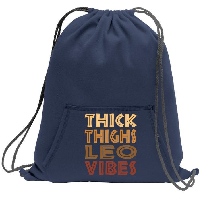 Thick Thighs Leo Vibes Melanin Black Women Horoscope Sweatshirt Cinch Pack Bag