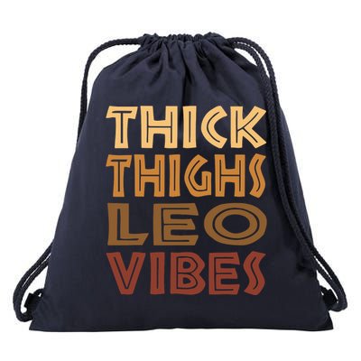 Thick Thighs Leo Vibes Melanin Black Women Horoscope Drawstring Bag