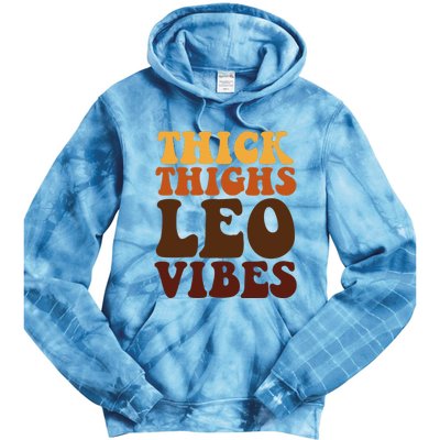 Thick Thighs Leo Vibes Zodiac Melanin Black Women Tie Dye Hoodie