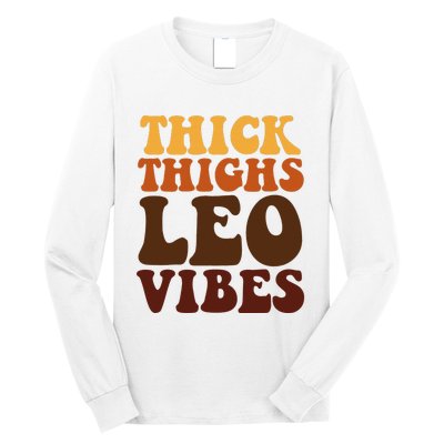 Thick Thighs Leo Vibes Zodiac Melanin Black Women Long Sleeve Shirt