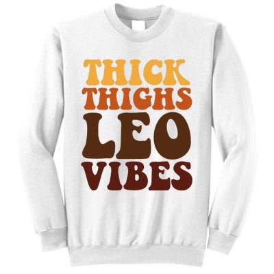 Thick Thighs Leo Vibes Zodiac Melanin Black Women Sweatshirt