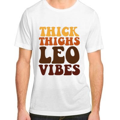 Thick Thighs Leo Vibes Zodiac Melanin Black Women Adult ChromaSoft Performance T-Shirt