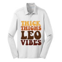 Thick Thighs Leo Vibes Zodiac Melanin Black Women Silk Touch Performance Long Sleeve Polo