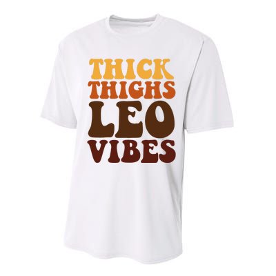 Thick Thighs Leo Vibes Zodiac Melanin Black Women Performance Sprint T-Shirt