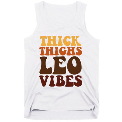 Thick Thighs Leo Vibes Zodiac Melanin Black Women Tank Top