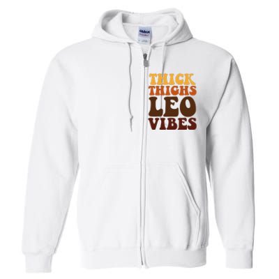 Thick Thighs Leo Vibes Zodiac Melanin Black Women Full Zip Hoodie