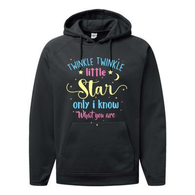 Twinkle Twinkle Little Star Gender Reveal Party Baby Shower Performance Fleece Hoodie