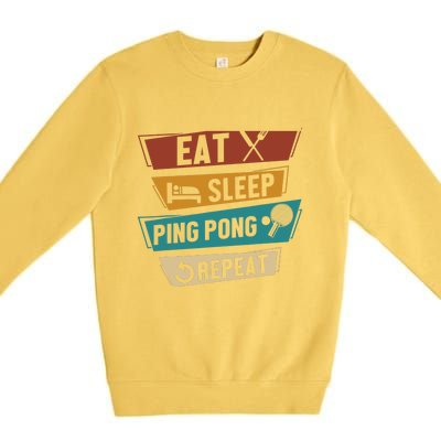 Table Tennis Lover Eat Sleep Ping Pong Repeat Premium Crewneck Sweatshirt