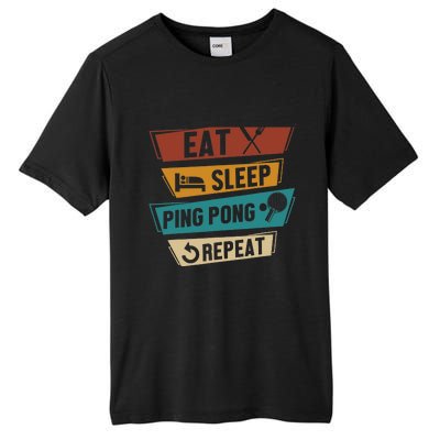 Table Tennis Lover Eat Sleep Ping Pong Repeat Tall Fusion ChromaSoft Performance T-Shirt