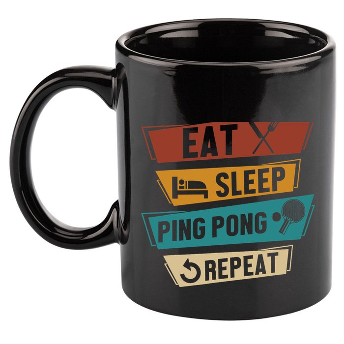 Table Tennis Lover Eat Sleep Ping Pong Repeat 11oz C Handle Ceramic Mug