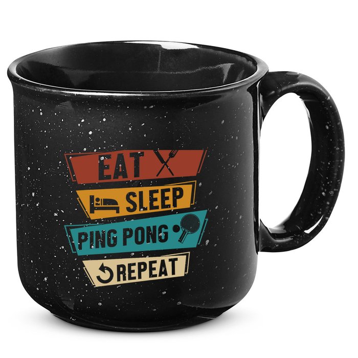 Table Tennis Lover Eat Sleep Ping Pong Repeat 15oz Campfire Ceramic Mug
