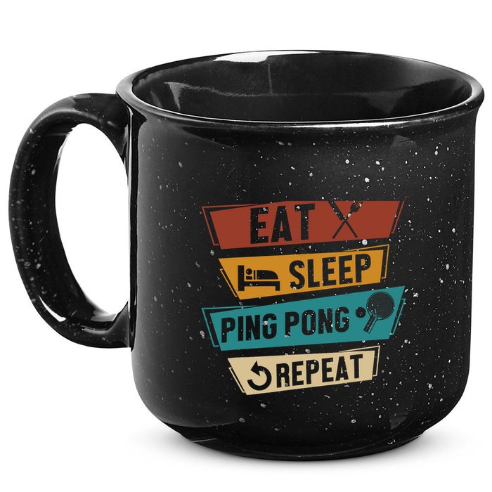 Table Tennis Lover Eat Sleep Ping Pong Repeat 15oz Campfire Ceramic Mug