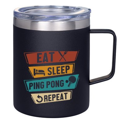 Table Tennis Lover Eat Sleep Ping Pong Repeat 12oz Stainless Steel Coffee Mug