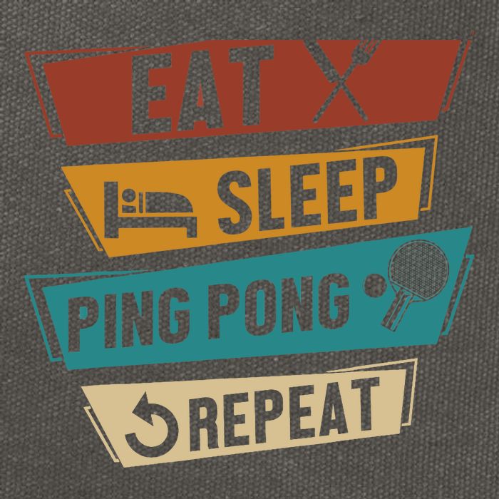 Table Tennis Lover Eat Sleep Ping Pong Repeat Cotton Canvas Backpack