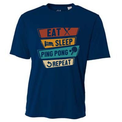 Table Tennis Lover Eat Sleep Ping Pong Repeat Cooling Performance Crew T-Shirt