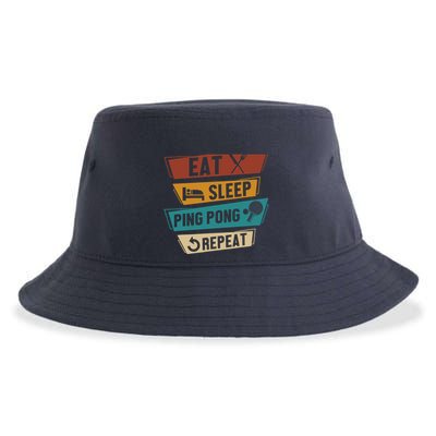 Table Tennis Lover Eat Sleep Ping Pong Repeat Sustainable Bucket Hat