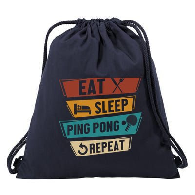 Table Tennis Lover Eat Sleep Ping Pong Repeat Drawstring Bag