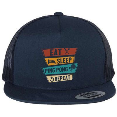 Table Tennis Lover Eat Sleep Ping Pong Repeat Flat Bill Trucker Hat