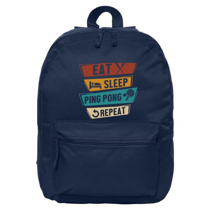 Table Tennis Lover Eat Sleep Ping Pong Repeat 16 in Basic Backpack