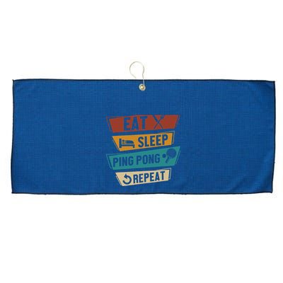 Table Tennis Lover Eat Sleep Ping Pong Repeat Large Microfiber Waffle Golf Towel