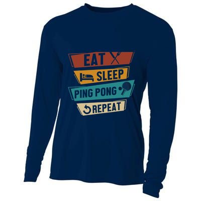Table Tennis Lover Eat Sleep Ping Pong Repeat Cooling Performance Long Sleeve Crew