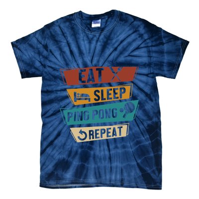 Table Tennis Lover Eat Sleep Ping Pong Repeat Tie-Dye T-Shirt