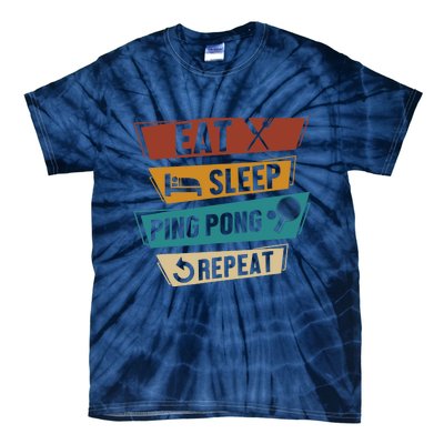 Table Tennis Lover Eat Sleep Ping Pong Repeat Tie-Dye T-Shirt