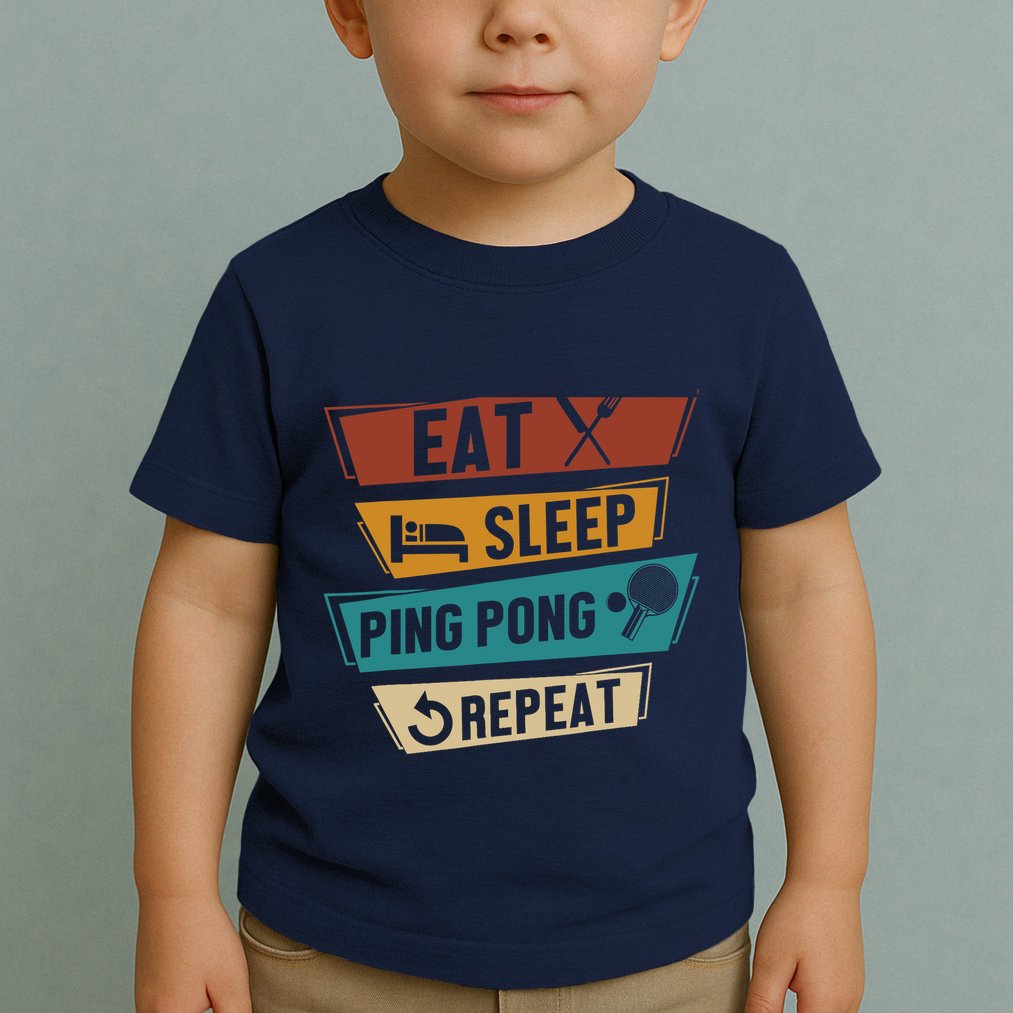 Table Tennis Lover Eat Sleep Ping Pong Repeat Toddler T-Shirt