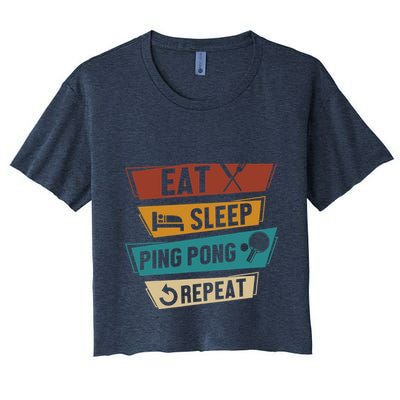 Table Tennis Lover Eat Sleep Ping Pong Repeat Crop Top