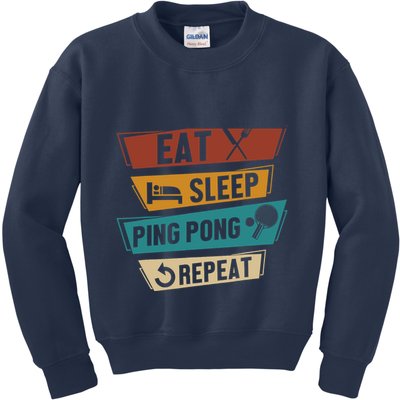 Table Tennis Lover Eat Sleep Ping Pong Repeat Kids Sweatshirt