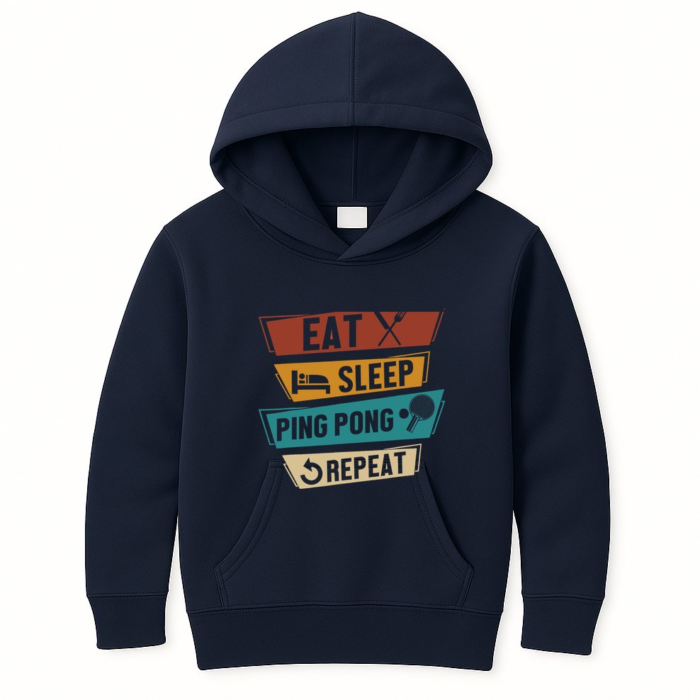 Table Tennis Lover Eat Sleep Ping Pong Repeat Kids Hoodie
