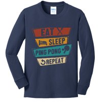 Table Tennis Lover Eat Sleep Ping Pong Repeat Kids Long Sleeve Shirt