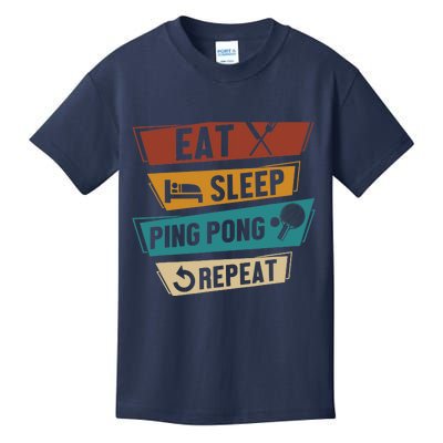 Table Tennis Lover Eat Sleep Ping Pong Repeat Kids T-Shirt