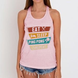 Table Tennis Lover Eat Sleep Ping Pong Repeat Women's Knotted Racerback Tank