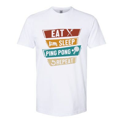 Table Tennis Lover Eat Sleep Ping Pong Repeat Softstyle CVC T-Shirt