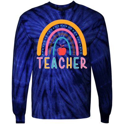 Teacher Teach Love Inspire Motivate Listen Encourage Tie-Dye Long Sleeve Shirt